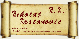 Nikolaj Krstanović vizit kartica